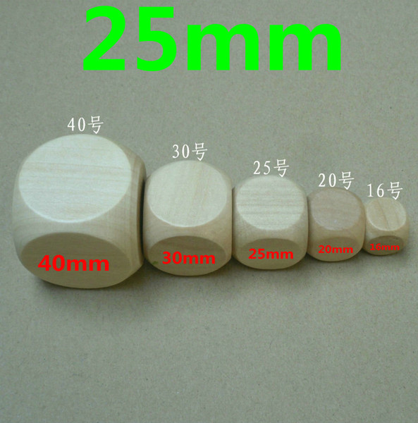 20pcs 25MM Table DICE DIY blank wooden dice special game party machine Children dices KTV IVU