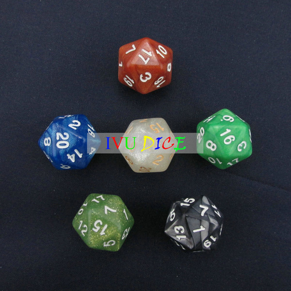 6pcs 20 sided 1-20 DND D20 Table RPG BOARD GAME Dungeons&Dragons Magic 6 six Colors bosons Party Children dices IVU