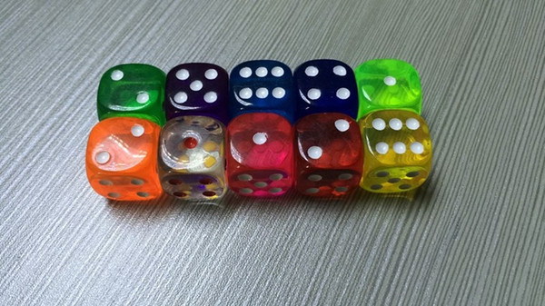 Transparent 6 Sided Dice 18mm Clear Dices Crystal D6 Rounded Boson Drinking Games Multi Game Fun Novelties Gift Good Price #R10