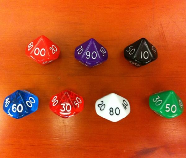 D10 Dice Bosons 10 Sided Double Digit 00-90 Polyhedral Dice Multicolour Small Gift Game Dice 16mm Good Price High Quality #P9
