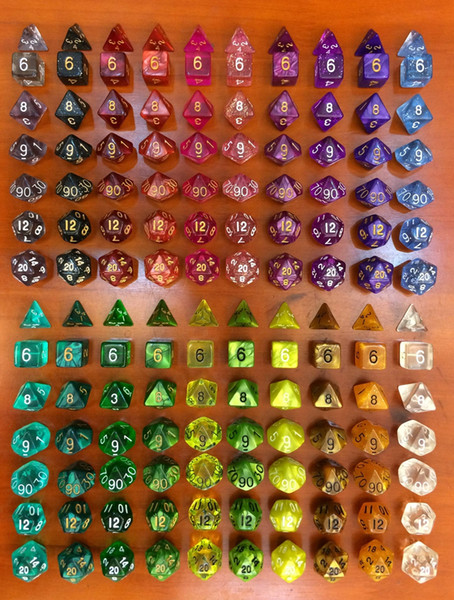 7pcs Multi Sided Polyhedral Dice Set RPG Game 1pcs * D4 D6 D8 D12 D20 D10(0-9 00-90) Dungeons & Dragons Dices High Quality #D17