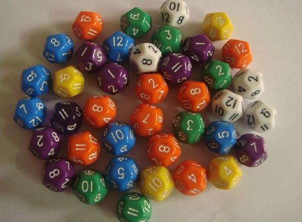 D12 Multicolour 12 Sided Polyhedral Dice 18mm Drink Games Pub Bar Game Decorative Digital Dices Quality Good Price #P6