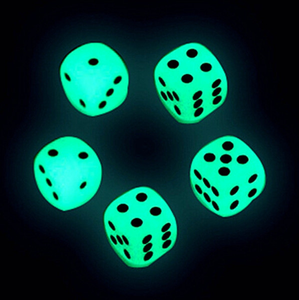 14mm Luminous Dice D6 Glowing Dice Glow Dark Bosons Drinking Games Funny Pub Bar Game Toys Good Price High Quality #S1