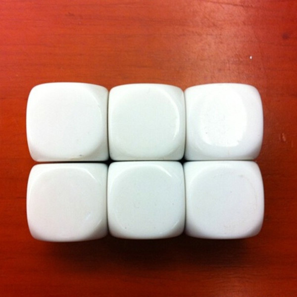 14mm White Blank Dice DIY Dices Rounded Cube Kids Educational Toy Funny Children Game Toys Good Price High Quality #B35