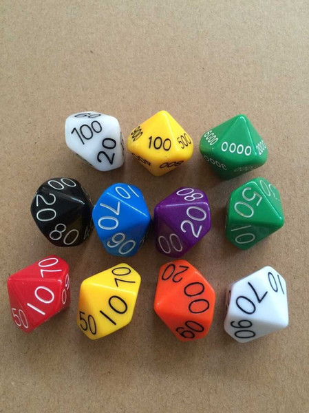 D10 Hundreds Digit Dice 10-100 Polyhedral Dice Drinking Game Dices Acrylic Educational Games Bosons Party Novelties Playing #P27
