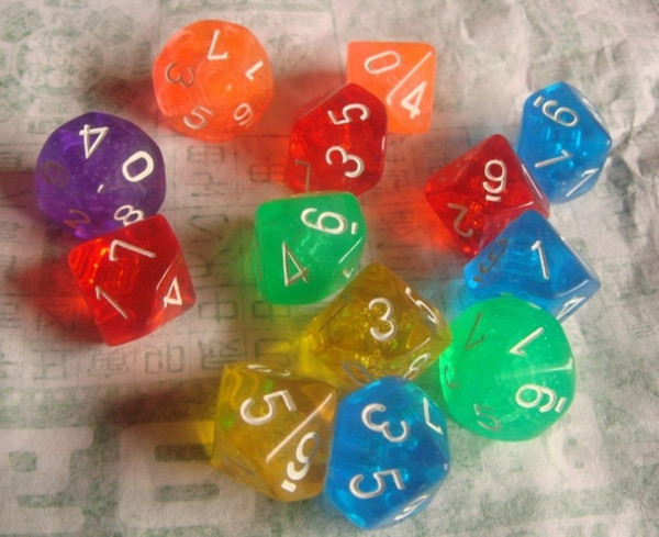 Transparent 10 Sided Dice 0-9 Clear D10 Crystal Polyhedral Dices DND RPG Game Fun Family Party Games Good Price High Quality #P33