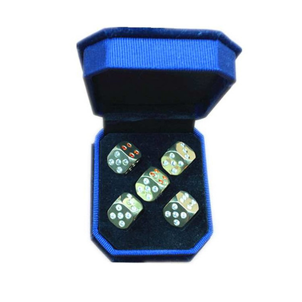 Solid Brass Set Dice Set With Artificial Diamond 15mm Handmade Polished Pure Copper Dices Sets Originality Decorative Dices #S50