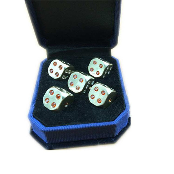 11.5mm Copper Set Dice Set With Artificial Diamond Solid Brass Handmade Polished Dices Sets Vintage Collection Decoration Accessories #S49