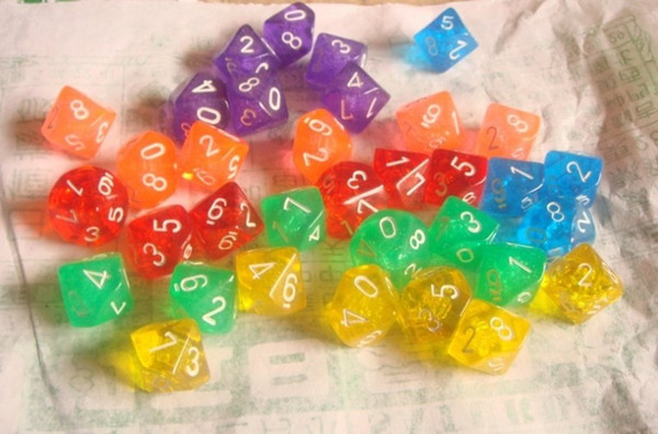 8 Sided Clear Dice D8 15mm Multi Crystal Colored Polyhedral Dices RPG Game Digital Boson Kids Toy Family Entertainment Fun Drink Games #P30