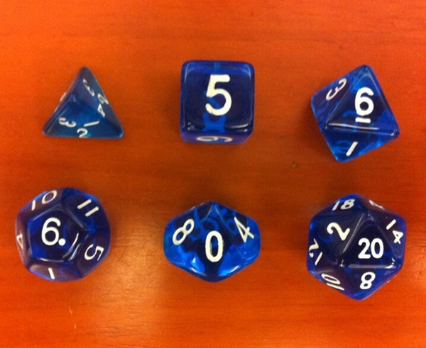 Transparent Polyhedral Dice Set Crystal Party RPG Game Entertainment Games Boson 1pcs * D4/6/8/10/12/20 Good Price 6pcs/set #D13
