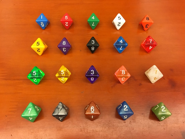D8 Multicolour Dice 8 Sided Polyhedral Dices 15mm Kids Educational Toys D&D RPG Game Toy Board Game Acessorios Entertainment #P41