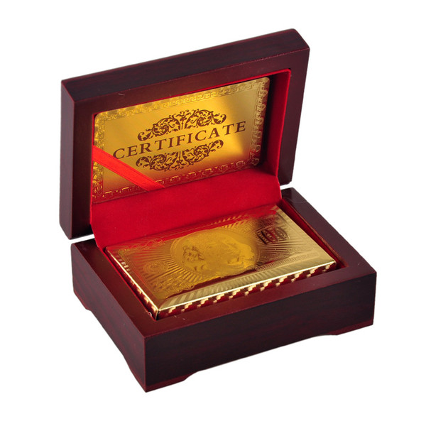 24K Gold Foil Plated Poker Card Playing Card Game High-grade Sports Leisure Game Gift Box With Certificate Card 2507005