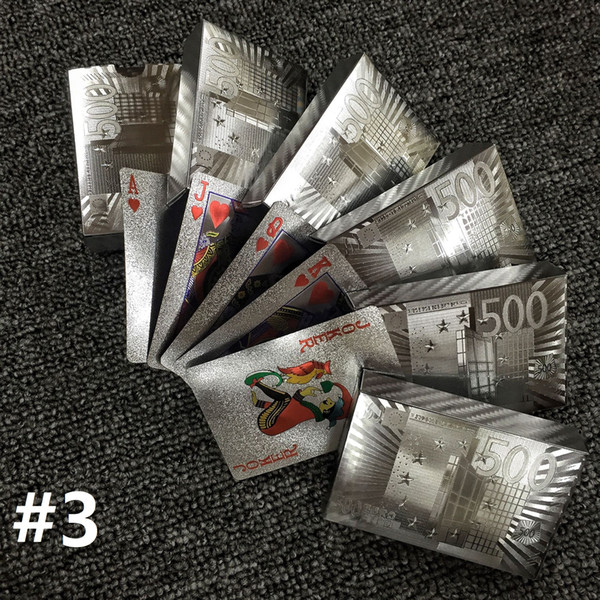 New Arrival 11 designs Gold Foil Silver Foil Plated Playing Cards High-grade Sports Leisure Game Poker Card Gift Wholesale 100Sets