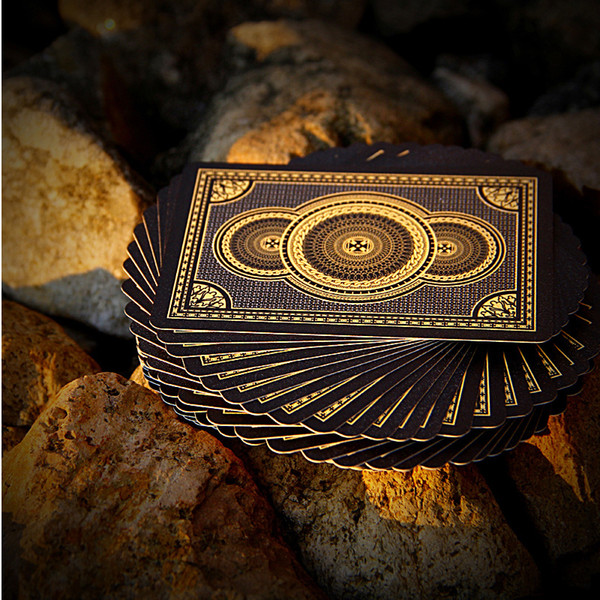 Heraldry Golden Plastic Playing Cards Deck Gilt Gold Plated Wide Cards 88*63mm Italian Poker Cards