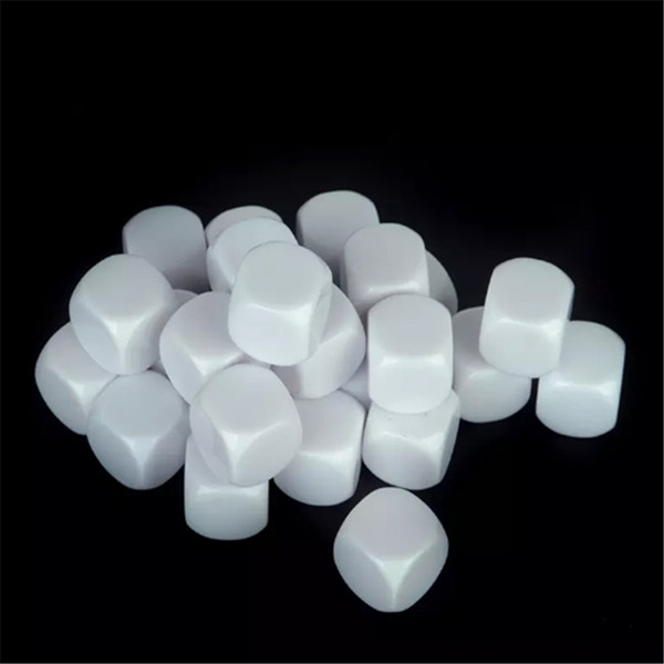 25pcs Set White Standard Size Blank Dice D6 Six Sided Acrylic RPG Gaming Dice 16mm for Boardgame And Other Game Accessories 2017102503