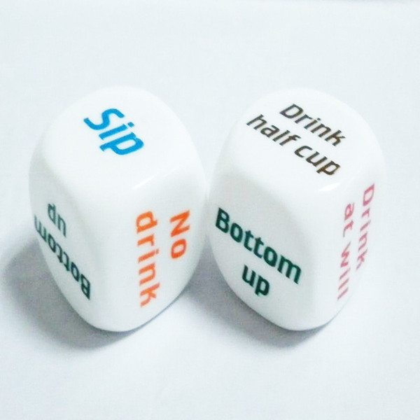 Party Drink Decider Dice Games Pub Bar Fun Die Toy Gift KTV Bar Game Drinking Dice 2.5cm 500pcs