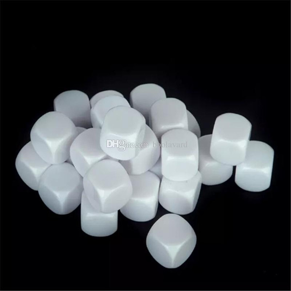 25pcs Set White Standard Size Blank Dice D6 Six Sided Acrylic RPG Gaming Dice 16mm for Boardgame And Other Game Accessories 2017102503