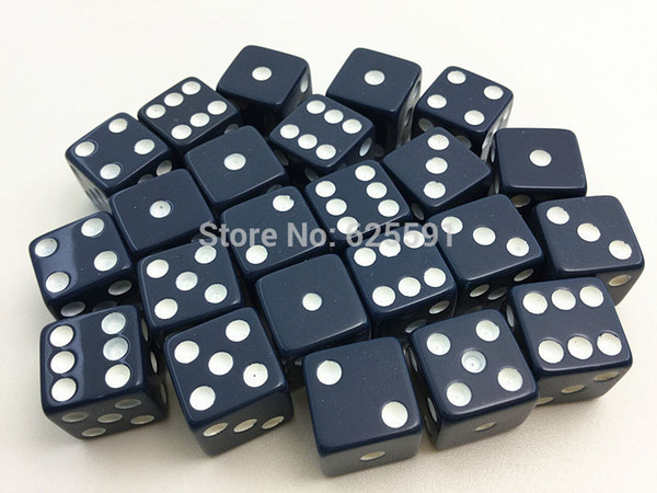 Wholesale-50pcs/set T&G High Quality 12mm Navy Blue Square corners Dice Set with White Dots dungeon and dragon juegos de mesa Novelty