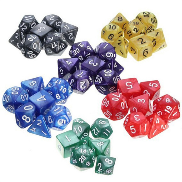 Acrylic Eco Friendly Dice Pearl Pattern Pure Color Seven Grain Suit Devil's Bones Leisure Time Factory Direct 5 6lj I1