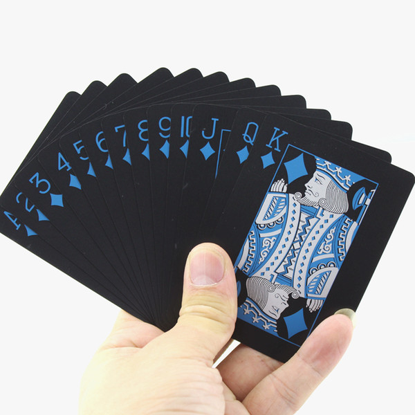 Quality Plastic PVC Poker Magic Waterproof Black Cool Playing Cards Good Elastics Creative Gift Durable Poker NY085
