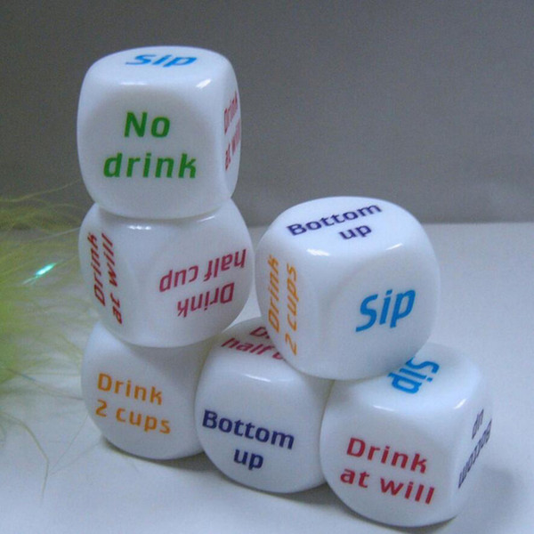 New Party Drink Decider Dice Games Pub Bar Fun Dice Toy Gift KTV Game Acrylic Drinking Dice 2.5cm 500pcs