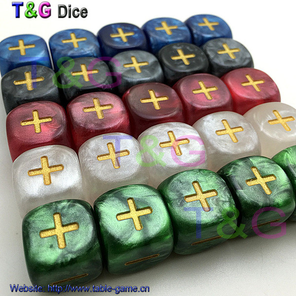 Wholesale-2016 New 6pcs/set 5 Color 16mm Fate or Fudge Dice ,two of 