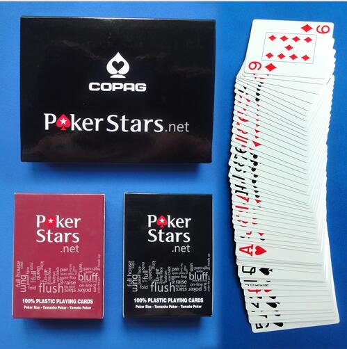 2 Colors Waterproof Plastic Playing Cards Poker Star Wholesale Entertainment 54 Cards Big Word Matting Board Game Poker