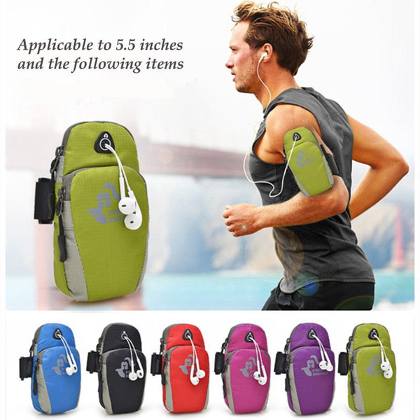 5.5inch Running Jogging GYM Protective Phone Bag Sports Wrist Bag Arm Bag , Outdoor Waterproof Nylon Hand Bag For Camping Hiking <$18 no tra