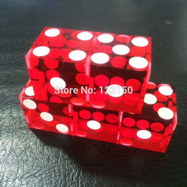 Wholesale-5pcs/lot, 19mm Acrylic Precision Dice Transparent Dice Six Sided Casino Spqure Craps Dice high-grade
