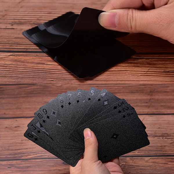 New Waterproof Black Playing Cards Collection Black Diamond Poker Cards Creative Gift Standard Playing Cards SC137
