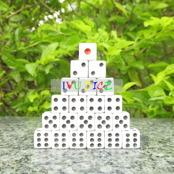 100pcs 8MM 6Side Dice WHITE with RED point 1 BLACK point 2-6 automatic mahjong machine dice bosons IVU