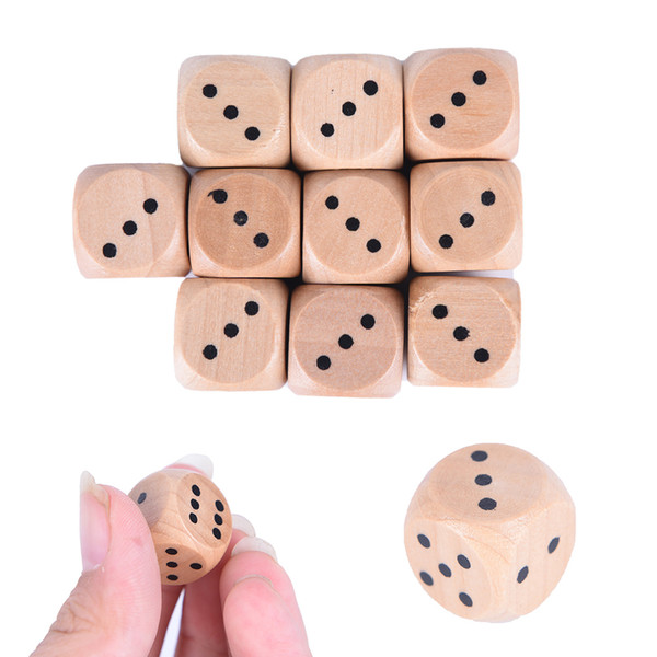 16mm Wood Dice Multi Colored Round Corner Wooded Dices Playing Family Games Party Toy Decorative Dice Gift 6 Sided Dice SC124