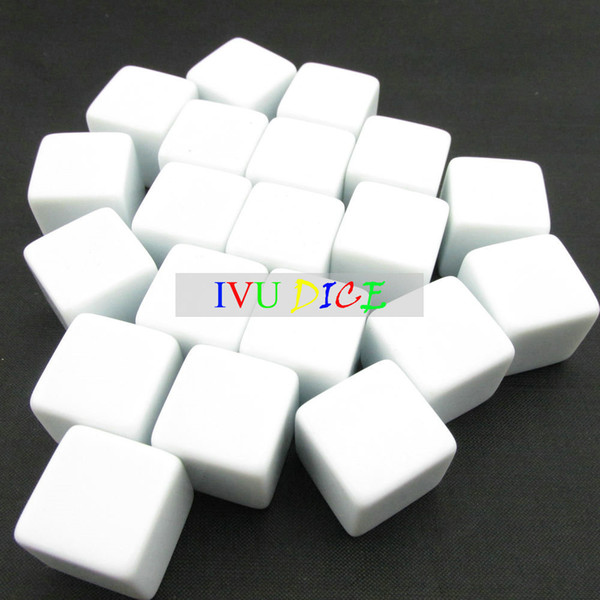 20pcs 18MM teaching blank dice white clear special game party machine Children dices bosons Free Shipping IVU