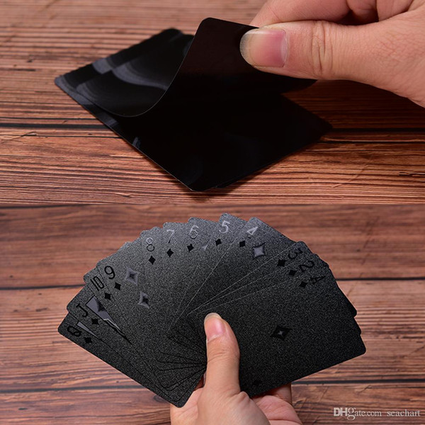 New Waterproof Black Playing Cards Collection Black Diamond Poker Cards Creative Gift Standard Playing Cards SC137