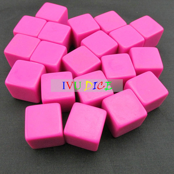 20pcs 18MM Square corners teaching blank dice Rose red diy game party machine Children dices bosons Free Shipping IVU