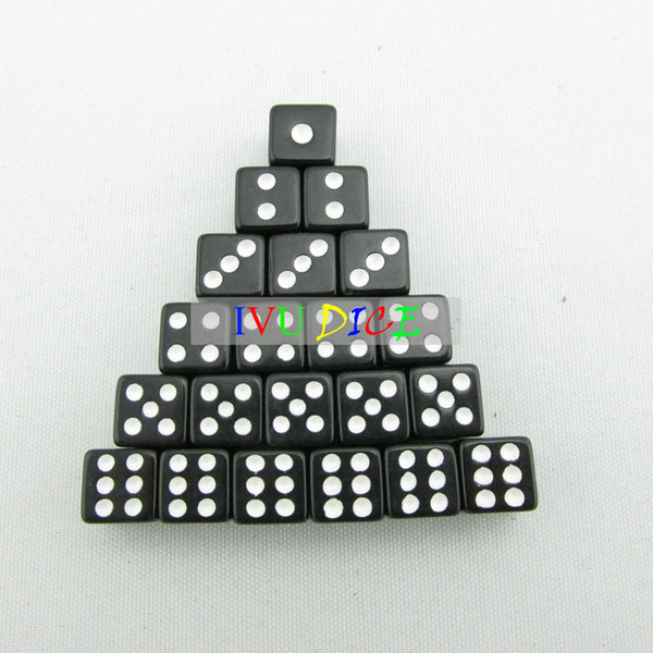100pcs D6 8MM Dice SOLID BLACK with WHITE point 1-6 automatic mahjong game KTV party machine dice IVU