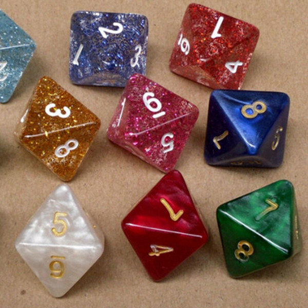 Flash Powder D8 RPG 8 Sided Dice Game Kids Party Games Accessories Funny DND Polyhedral Boson Good Price High Quality #P13