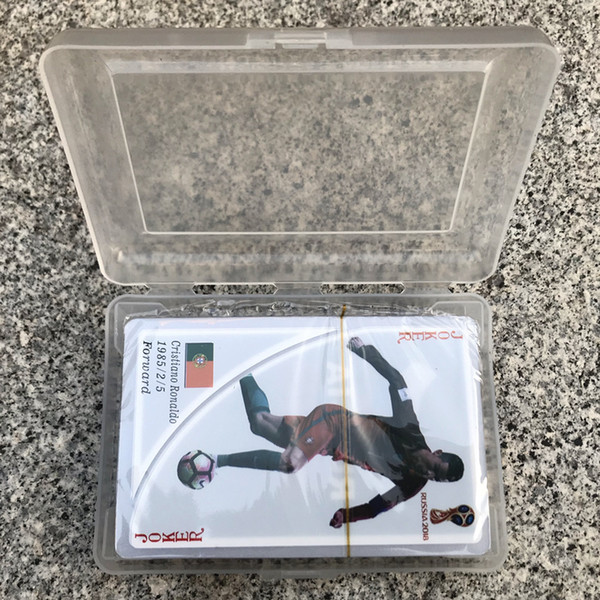 2018 Russia World Cup Commemorative Poker PVC plastic waterproof star playing cards World Cup Commemorative poker 56 cards/set