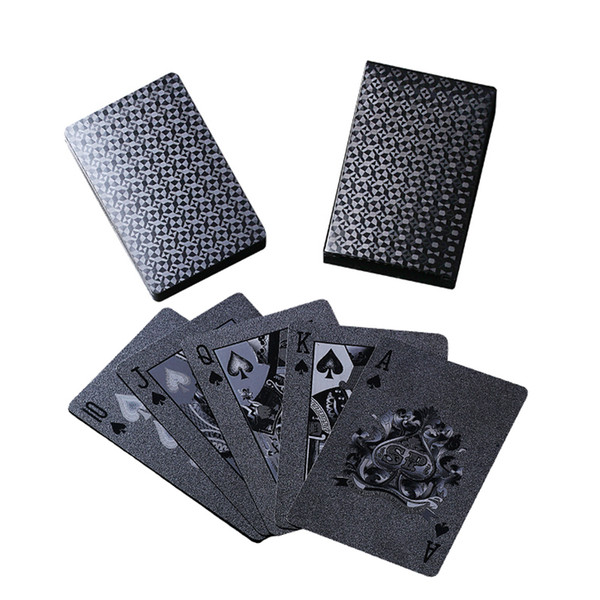 Black Poker Cards 3D-Printing Diamond Deck Waterproof Plastic PVC Playing Cards Casino Poker Set