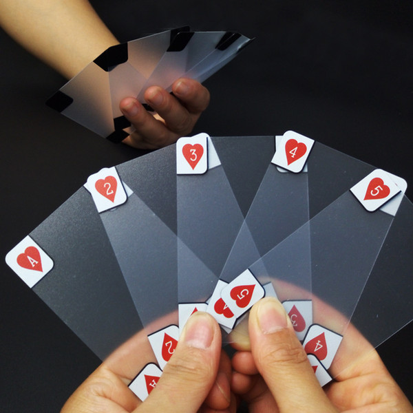 54PCS New Transparent Waterproof PVC Poker Playing Cards Plastic Crystal Waterproof Wareable Ware Resistant Gambing