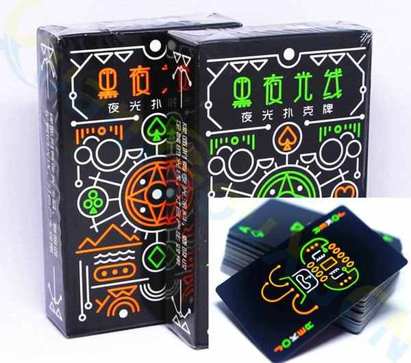 Luminous Fluorescent Poker Cards cool Black Glow Dark Bar Party KTV Luminous Playing Cards Collection Special Poker board game