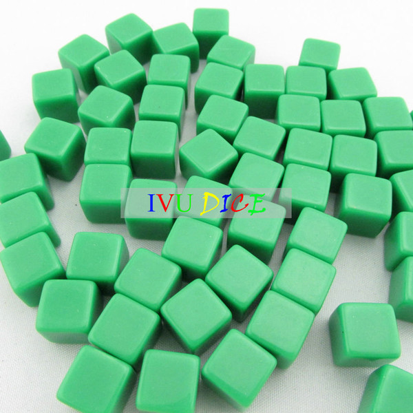 20pcs 12MM Square corners blank dice GREEN Cube game party machine Children dices bosons Free Shipping IVU
