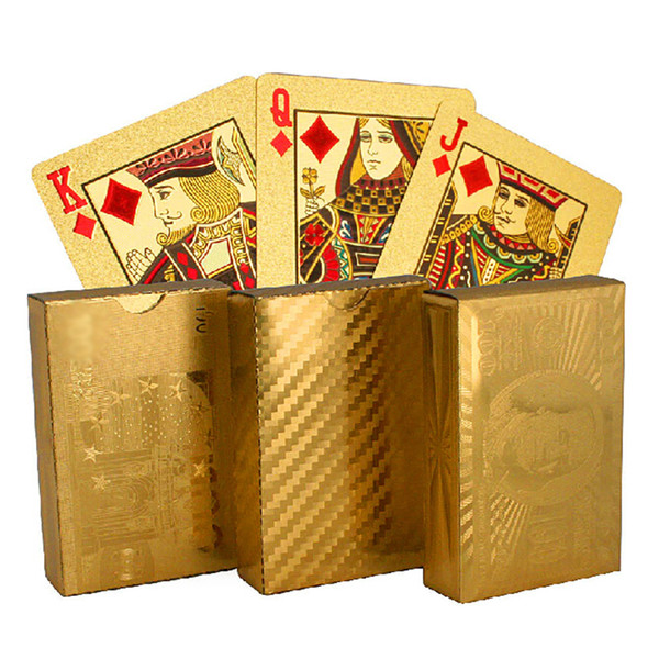 24k Gold Plated Playing Cards Poker Set With Certificate Plastic Playing Cards Pokerstars - party game