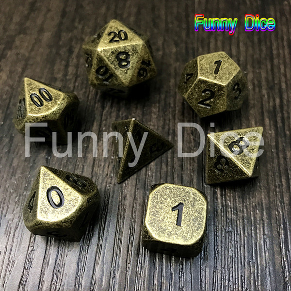 7pcs/set NEW Metal Dice set d4 d6 d8 d10 d% d12 d20 for Board Game Rpg Dados juegos de mesa dungeons & dragon dice