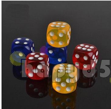 Top Transparent Poker Chips dice 14mm Six Sided Spot Fun Games game Dice D & D RPG Games Party Dice Game Dices