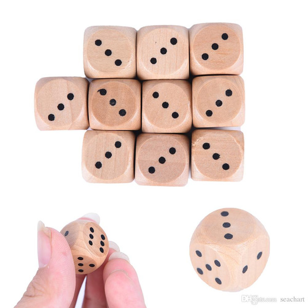 16mm Wood Dice Multi Colored Round Corner Wooded Dices Playing Family Games Party Toy Decorative Dice Gift 6 Sided Dice SC124