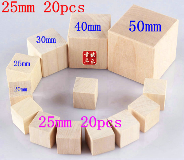 20pcs 25MM Table DICE DIY blank wooden cube dice special game party machine Children dices KTV IVU