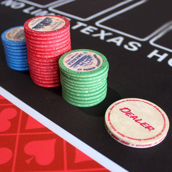 Vintage American History Ceramic Poker Chips 39*3mm 10g WPT/EPT Professional Poker Chips Set Double-side Design