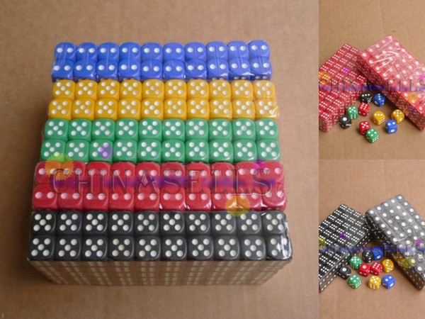 new Opaque Poker Chips dice 14mm Six Sided Spot Fun Board game Dice D&D RPG Games Party Dices