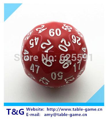 T&G dice High Quality Red 60 Sided D60 Dice Special Dungeon and Dragons rpg d&d dados